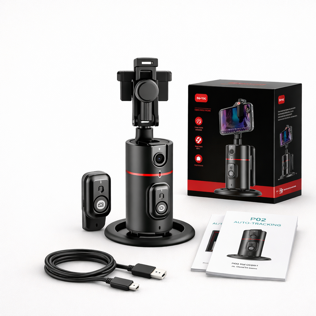 360 Auto Tracking Phone Holder AI Face Tracking Smart Stand with Remote for Hands Free Video