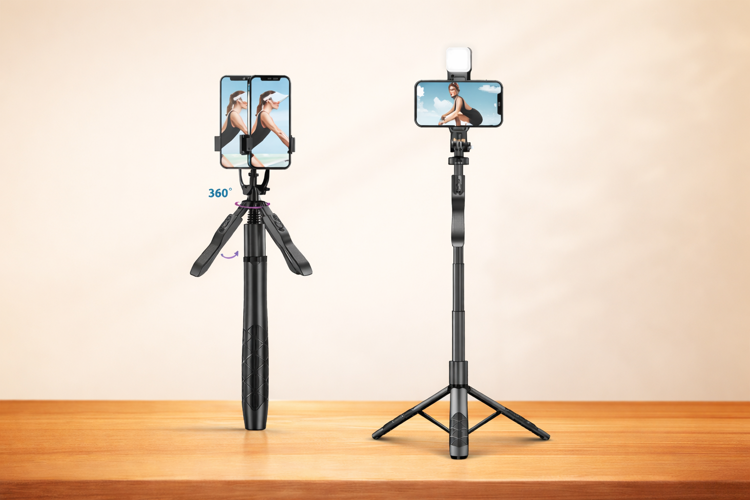 Wireless Selfie Stick Tripod Bluetooth Remote Compact Adjustable for Smartphone Video and Photography